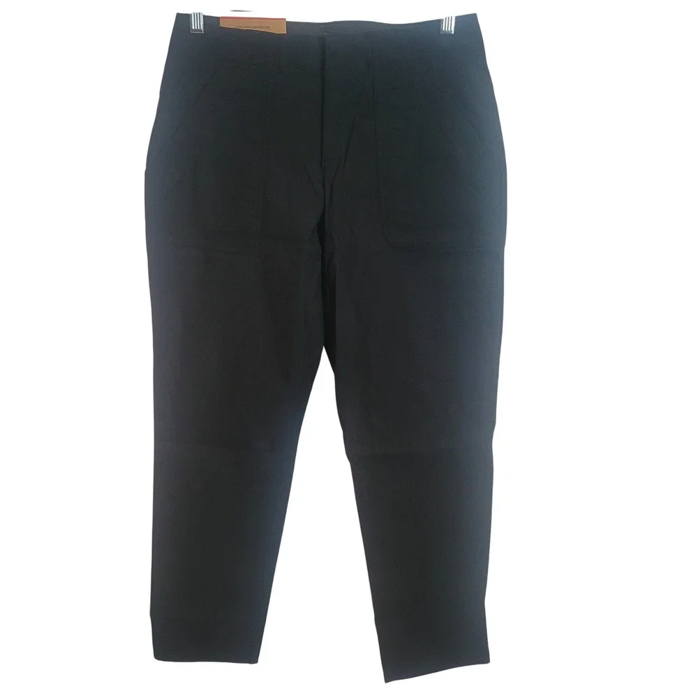 Eddie Bauer Horizon‎ Straight Ankle Pant Black Womens Size 8 Hiking Casual NEW